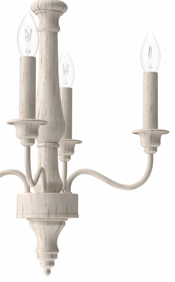Teren Distressed White 4 Light Chandelier Ceiling Light Fixture