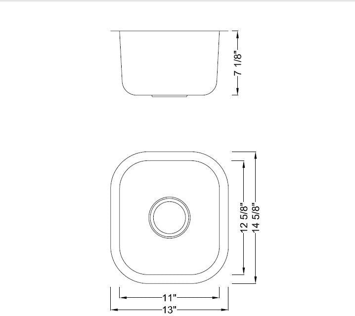 14" Stainless Steel Undermount Kitchen Island/Bar/Prep Sink