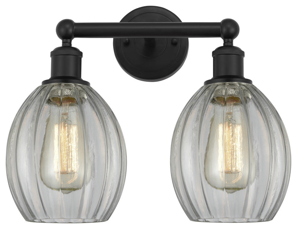 Innovations 616-2W-BK-G82 Eaton 2 Light 14.5" Bath Vanity Light, Matte Black