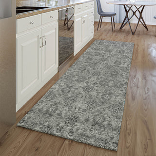 Premium Machine Washable Mayfield AMF702 Gray 2'3" x 7'6" Runner Rug