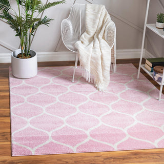 Rug Unique Loom Trellis Frieze Pink Square 6' 0 x 6' 0