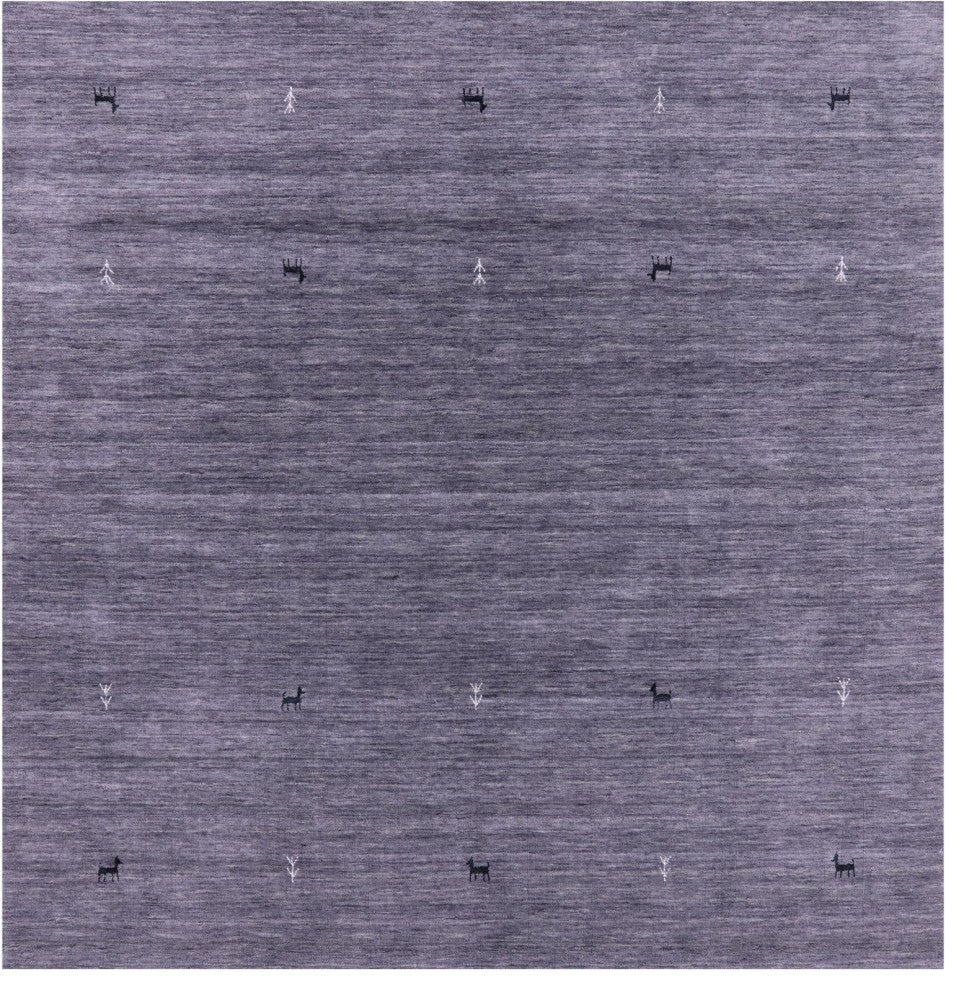 6' Square Hand Knotted Persian Gabbeh Wool Rug - Q15326