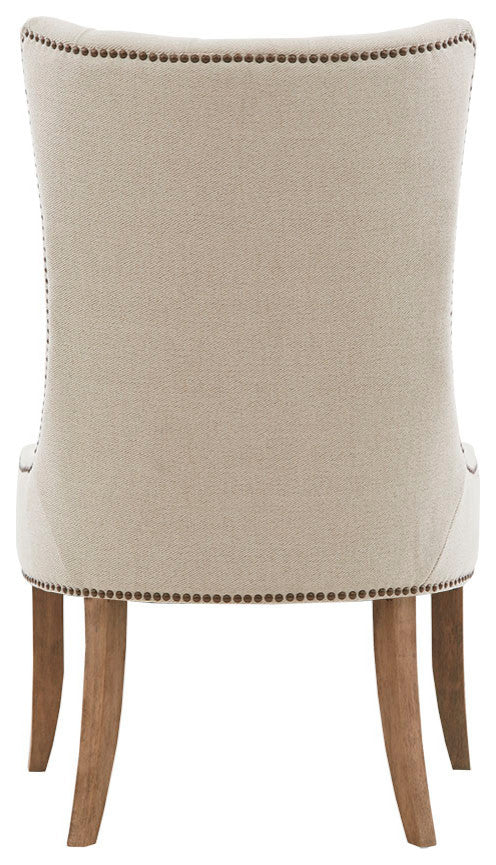 Madison Park Lucas High Wing Back Farmhouse Style Accent Chair, Cream