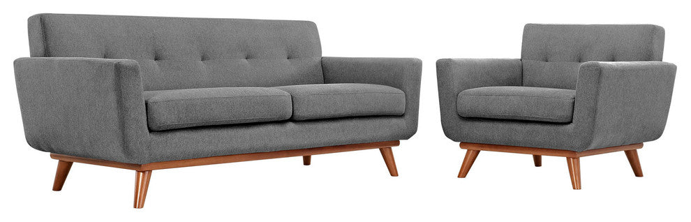 Modern Expectation Gray Engage Armchair and Loveseat Set of 2
