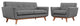 Modern Expectation Gray Engage Armchair and Loveseat Set of 2