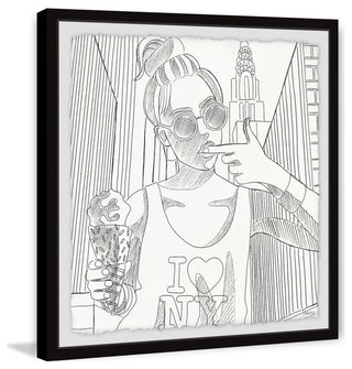 "NY Ice Cream" Framed Painting Print, 32"x32"