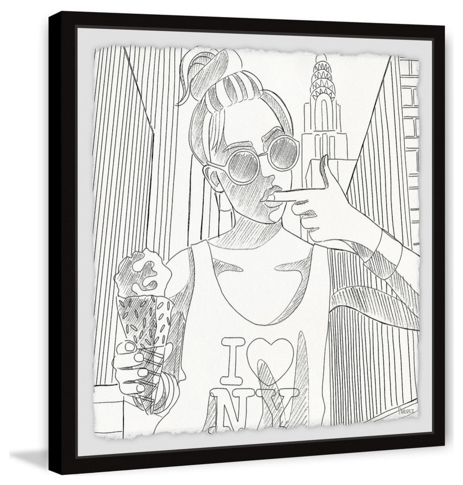 "NY Ice Cream" Framed Painting Print, 32"x32"