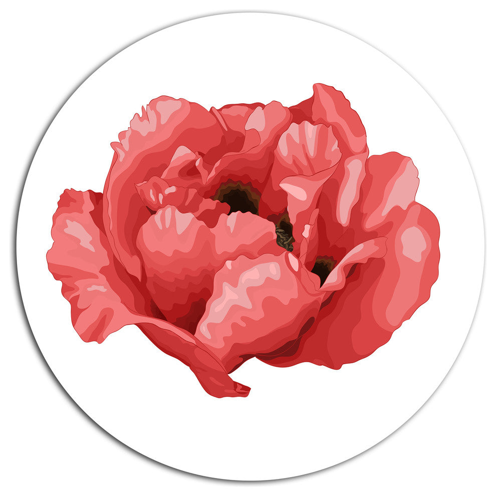 Beautiful Plant Paeonia Arborea, Modern Floral Round Wall Art, 11"