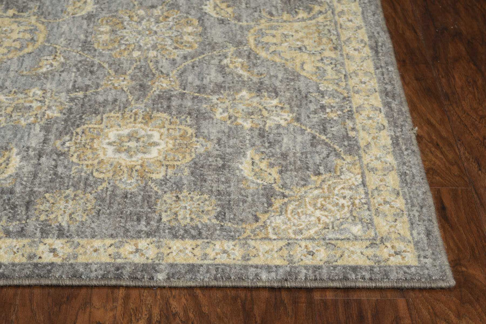 HomeRoots 6' Round Polyester Espresso Area Rug