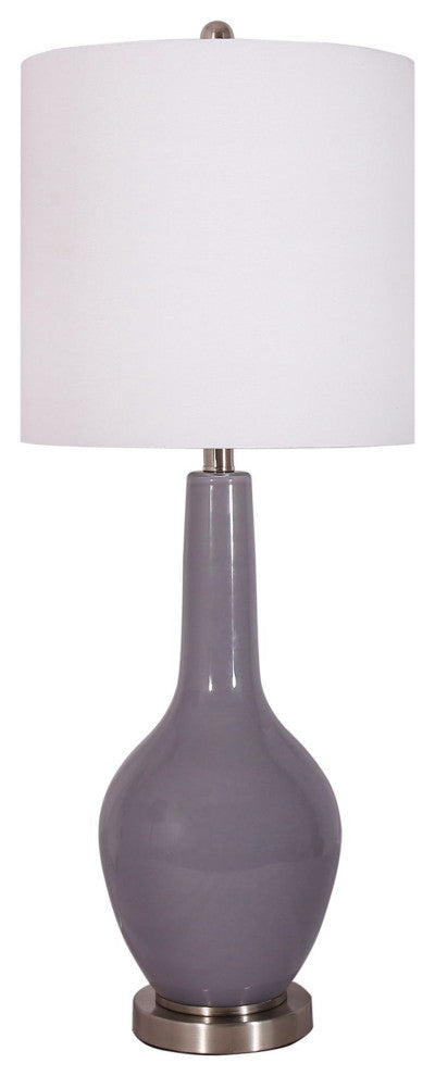 Set of 2 Gray Modern Glass Table Lamps