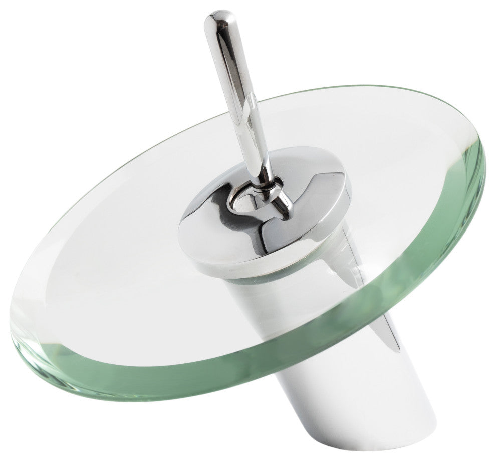 Porcelain Vessel Sink and Faucet Set, Chrome