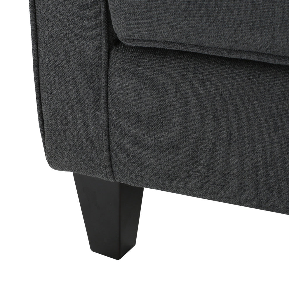 GDF Studio Declan Padded Fabric Club Chair, Dark Gray