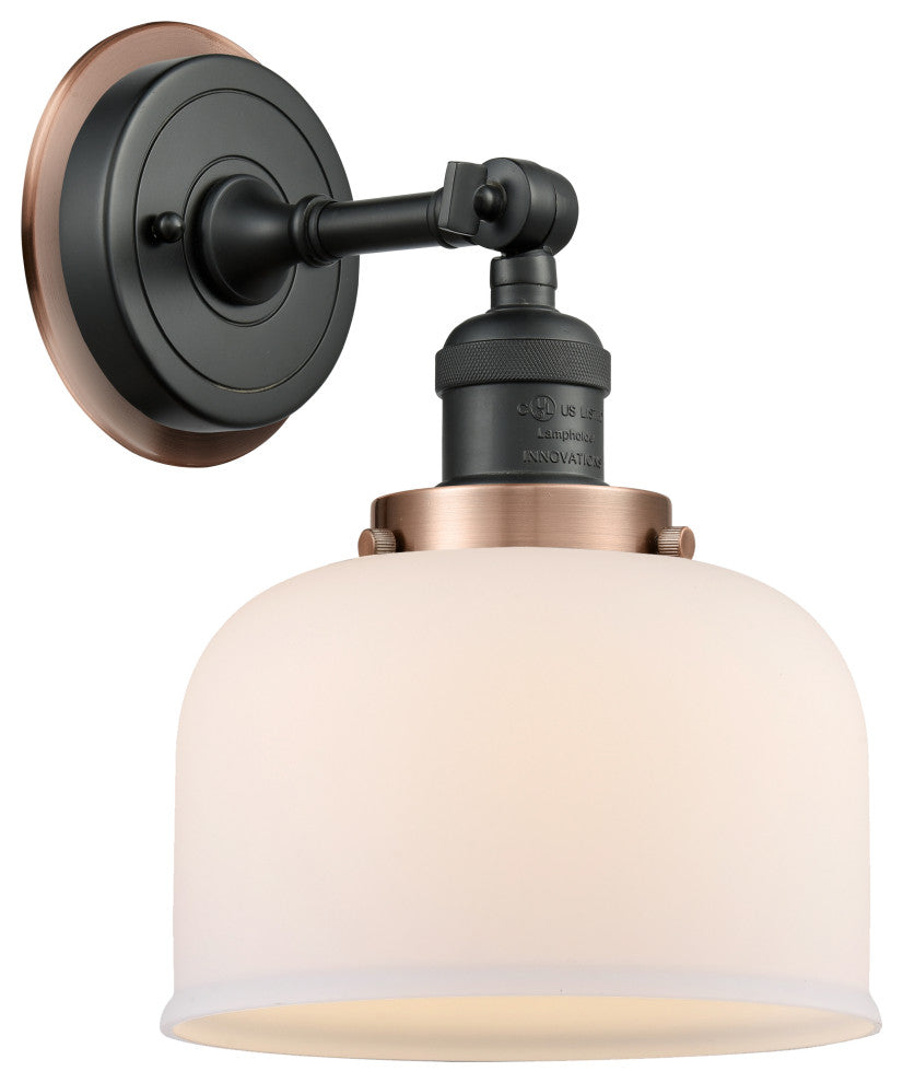 INNOVATIONS LIGHTING 203BK-BPAC-HRAC-G71 Large Bell 1 Light Mixed Metals Sconce