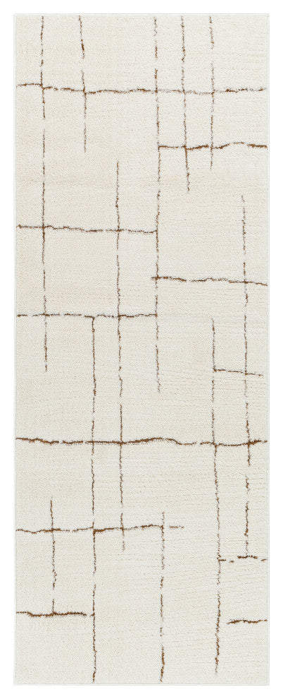 Surya Freud FEU-2310 Machine Woven Area Rug, Ivory, 2'7" x 7'3"