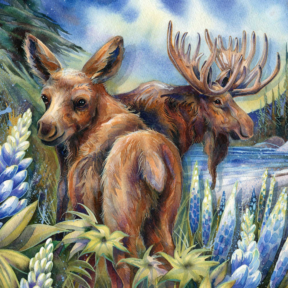 Easily AeMoosed, Lupine Wooden Wall Art, Small 12x9