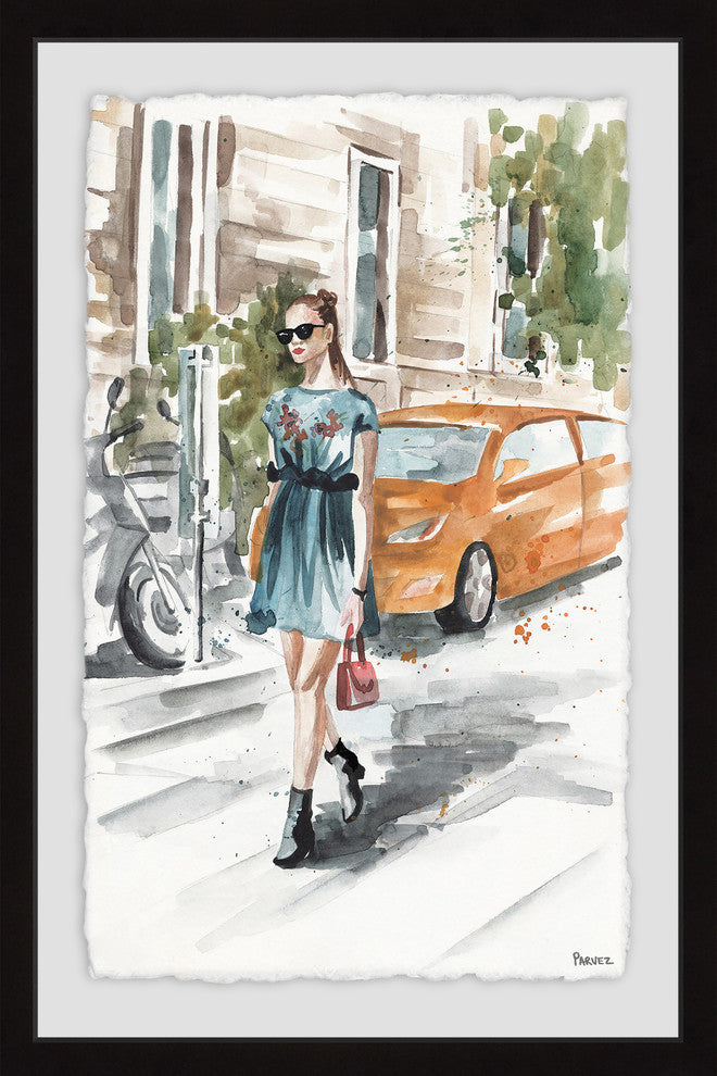 "Sidewalk Chic" Framed Painting Print, 30"x45"