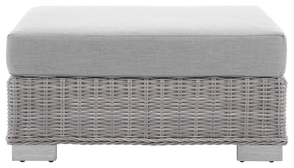 Lounge Chair Ottoman, Sunbrella, Rattan, Wicker, Gray, Modern, Outdoor