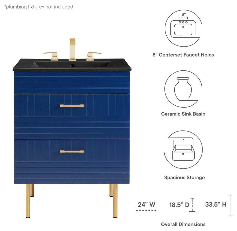 Daybreak 24" Bathroom Vanity, Blue Black
