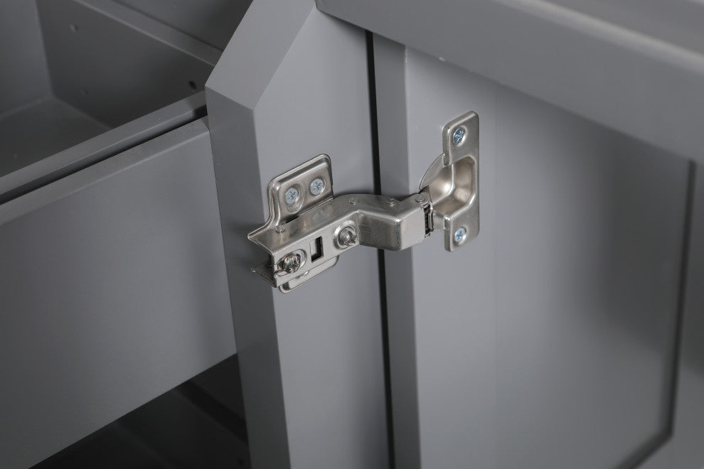 Monaco Bathroom Vanity Base Cabinet Without Top, Gray, 72", Double Sink