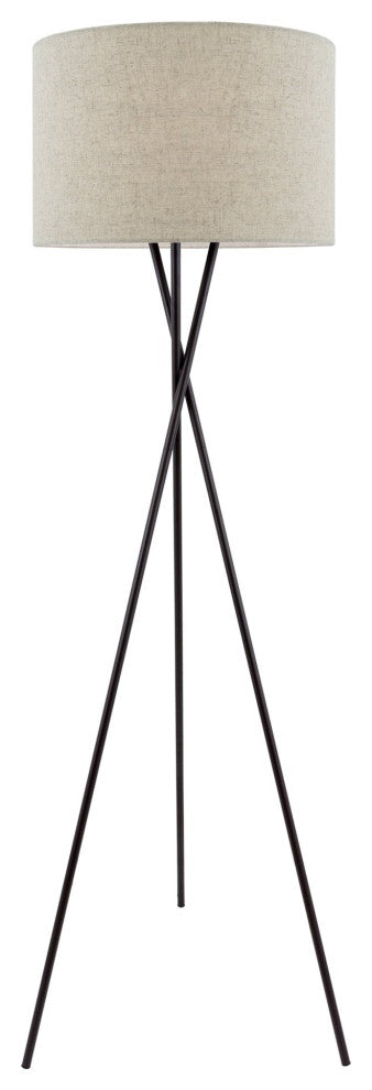 Kira Home Sadie 60" Tripod LED Floor Lamp, 9W bulb (/), Honey Beige Drum Shade