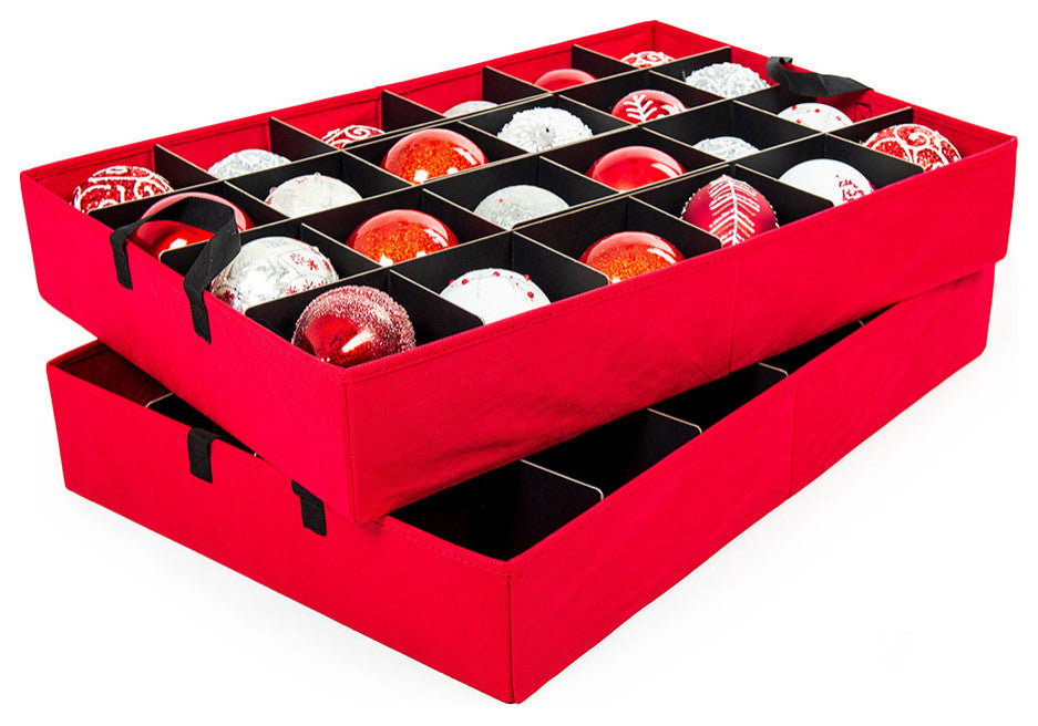 48" 4" Christmas Ornament Storage Box With Dividers