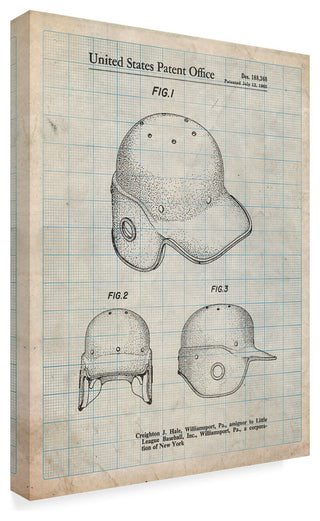 "Baseball Helmet" by Cole Borders, Canvas Art, 24"x18"
