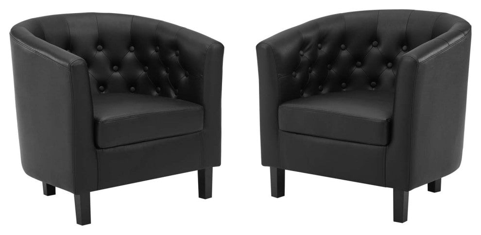 Prospect Upholstered Vinyl Armchair Set of 2 by Modway