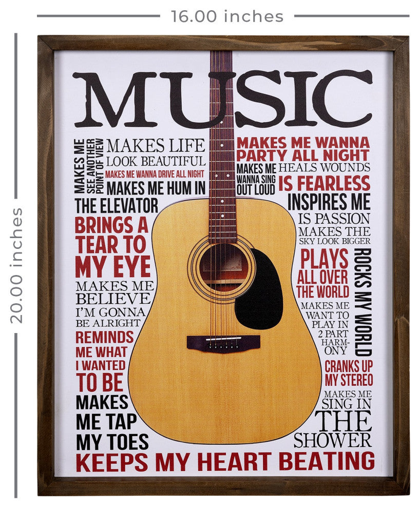 Contemporary Acoustic Guitar Framed Wall Art