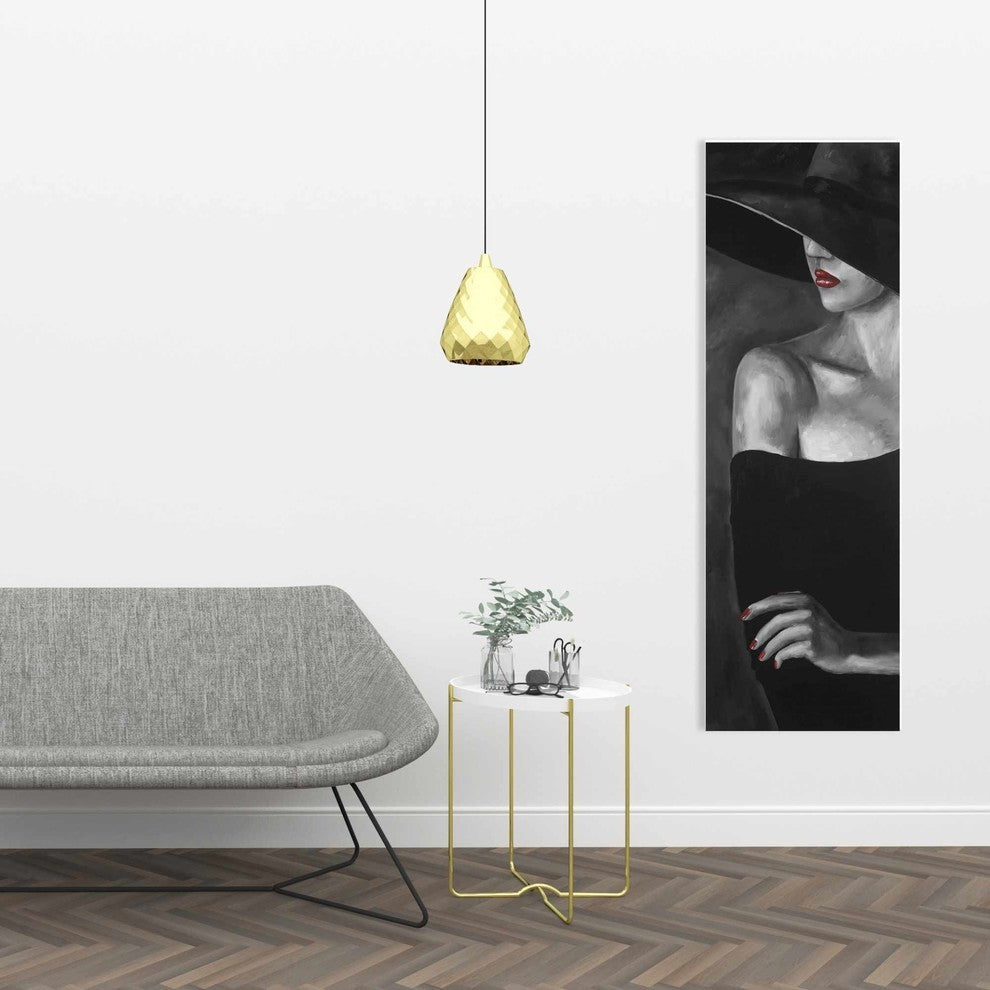 Mysterious Woman With a Hat Print on Wrapped Canvas
