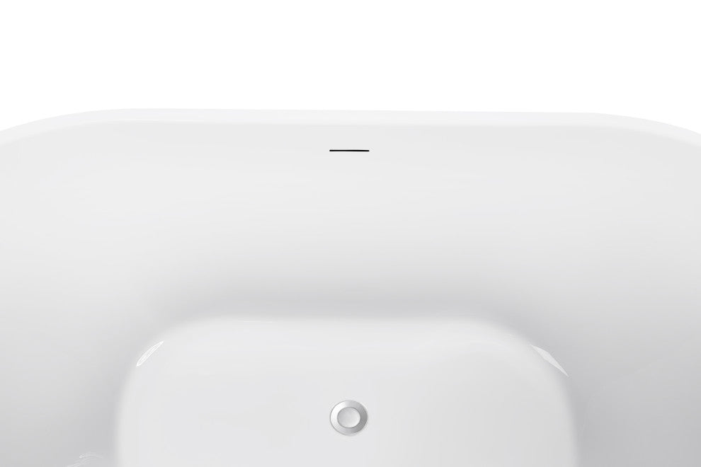 Mokleba 62-in Freestanding Full Immerse Bathtub with Drain and Overflow