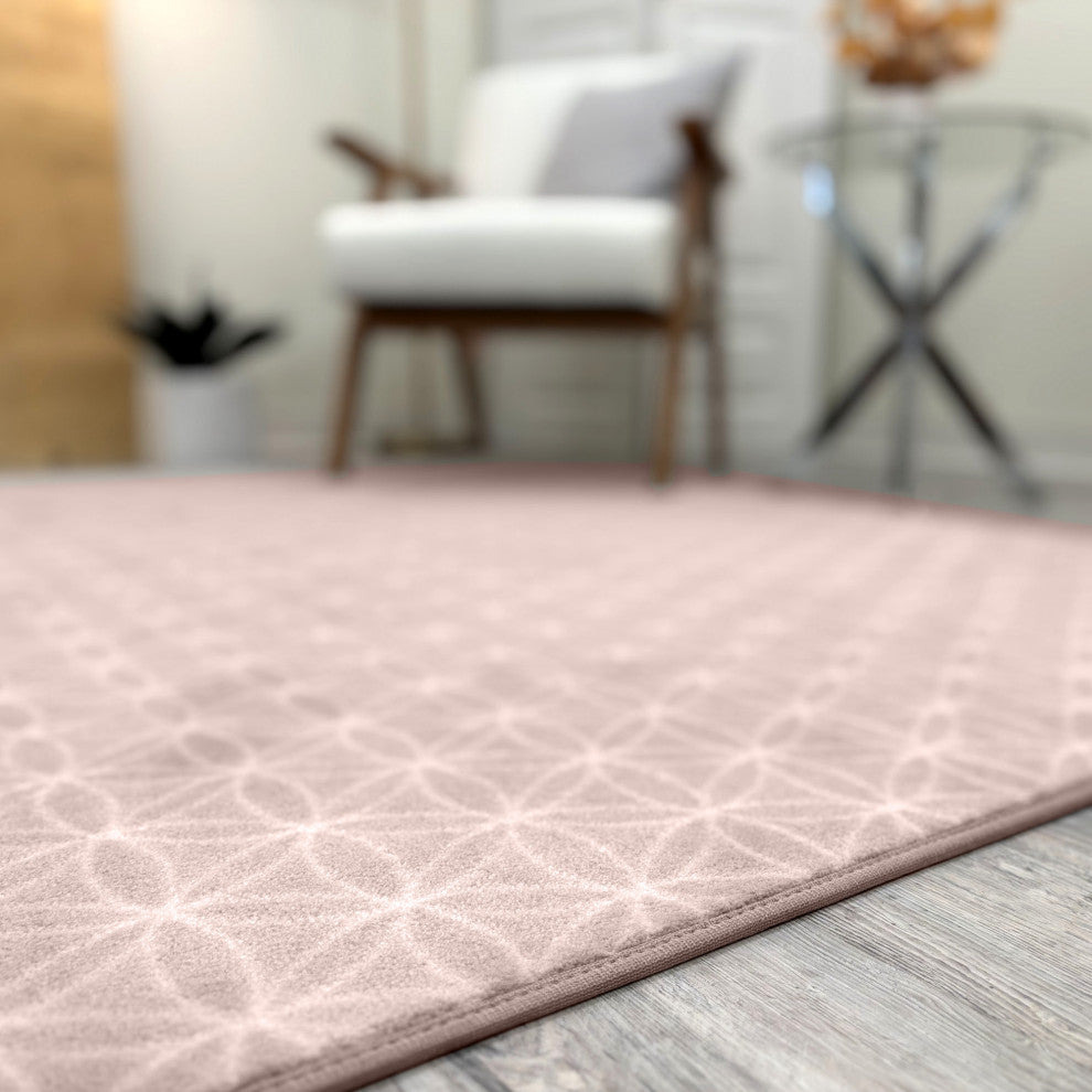 EYELET Soft Tactesse Nylon Area Rug with Anti-Stain Protection, Pink Slipper, 9'x12'