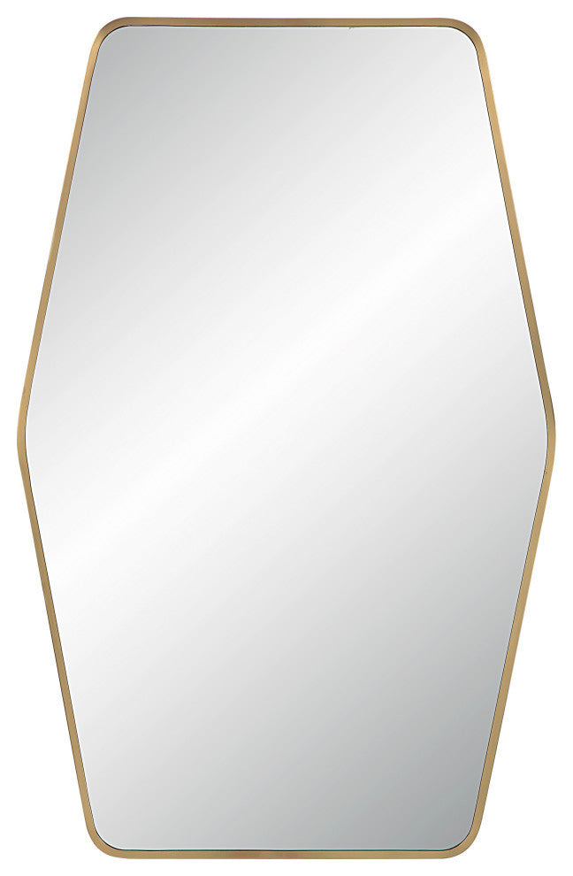 Mocha 40" Tall Rectangular Mirror, Satin Brass