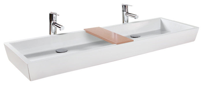 Vessel Sink VC 848A CUBE COLLECTION IN: 48x15x4.25, Matte