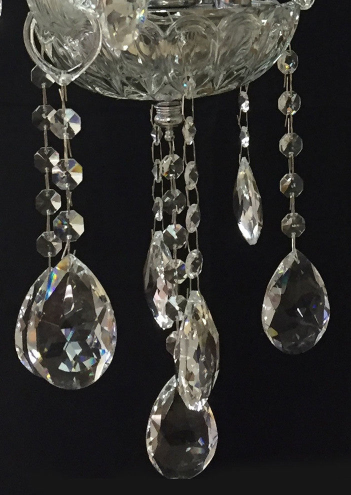 Royal Designs Classic Vintage Style Crystal Candle Chandelier Ceiling Fixture, 4