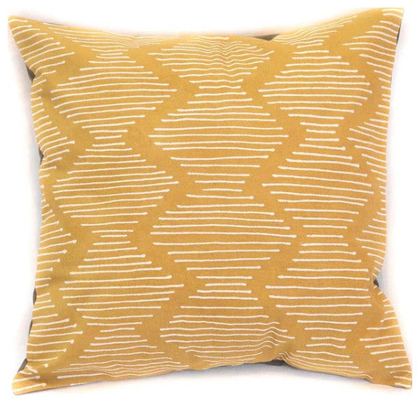 Tribal Cloth Wave Lines Mustard Pillow