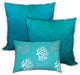3-Piece Set Aqua Reefs Indoor Outdoor Zippered Pillows