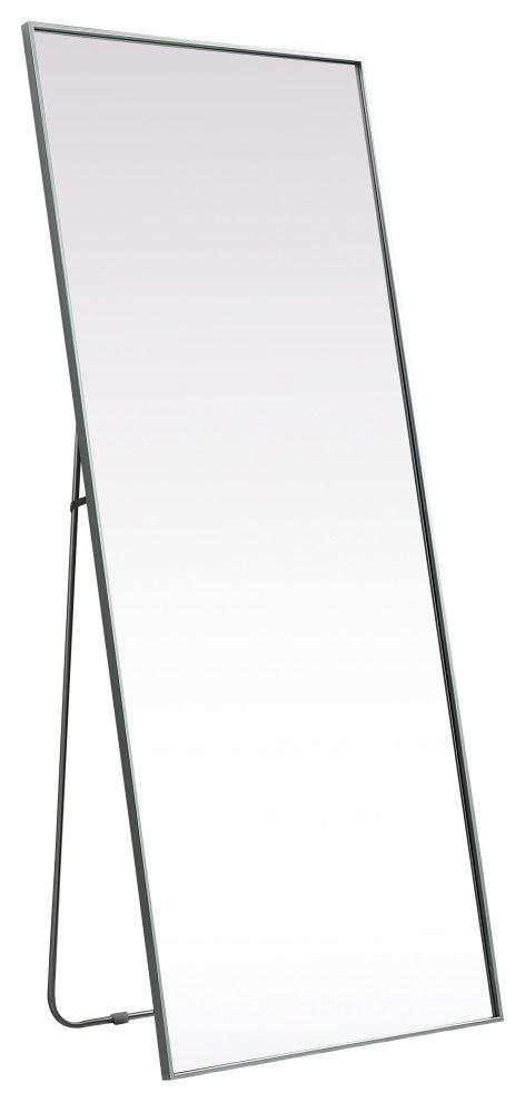 Metal Frame Rectangle Full Length Mirror 30X72 Inch, Silver