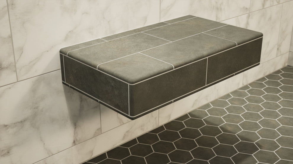The Original™ Floating Shower Bench Kit with Orange Waterproof XPS Foam Board, 12x18