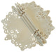 Victorian Lace Embroidered Cutwork Round Doilies, 8", Taupe, Set of 4