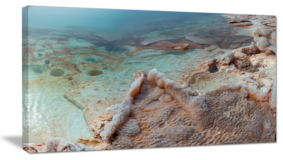 "Dead Sea Shore With Crystallized Salt" Landscape Wall Art, 60"x28", 1 Panel
