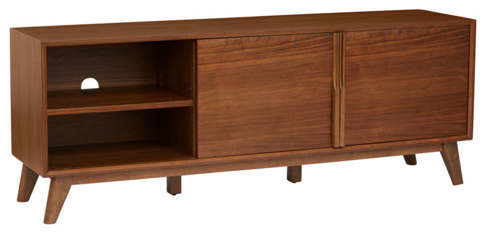 Walnut 3-Section Media Cabinet 63x24