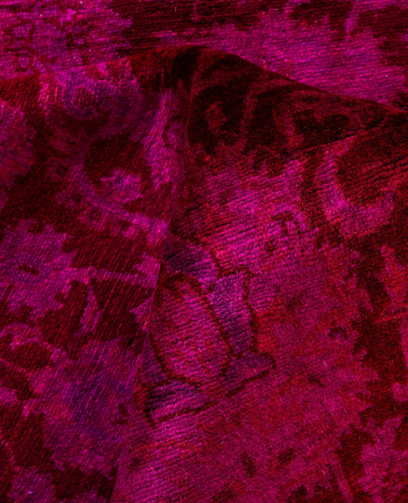 Overdyed One-of-a-Kind Hand-Knotted Area Rug Purple, 6' 1" x 14' 1"