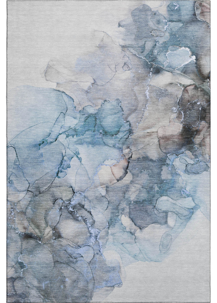 Premium Machine Washable Mayfield AMF520 Blue 10' x 14' Rug