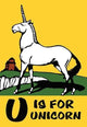 U is for Unicorn- Gallery Wrapped Canvas Art 28" x 42"