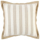 Khaki Ivory Alternate Striped Throw Pillow