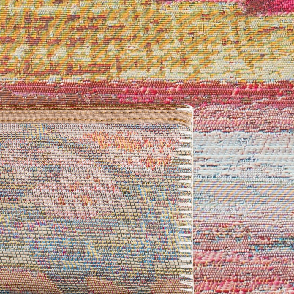 Safavieh Barbados Collection Indoor-Outdoor BAR554 Rug, Light Blue/Pink, 2'8"x10'5"