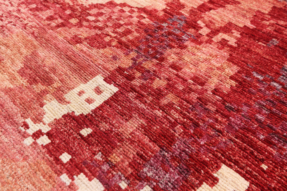 6' 6" X 9' 7" Handmade Modern Mamluk Wool Rug - Q12411
