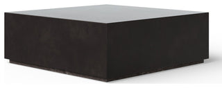 Bloc Square Concrete Coffee Table, Lava Brown, 48"