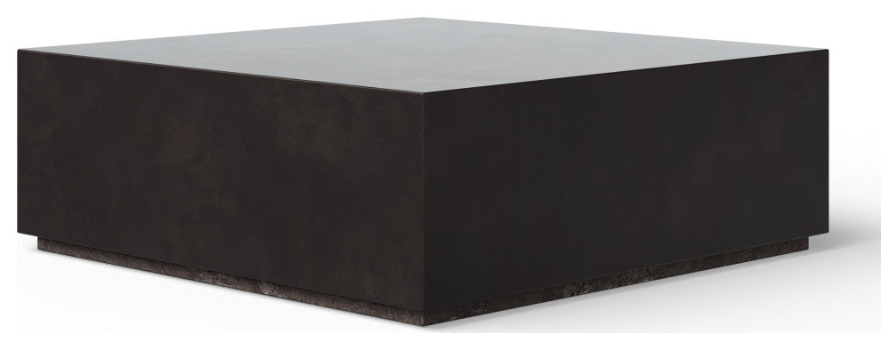 Bloc Square Concrete Coffee Table, Lava Brown, 48"