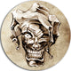 Fantasy Clown Joker, Portrait Digital Art Round Metal Wall Art, 38"